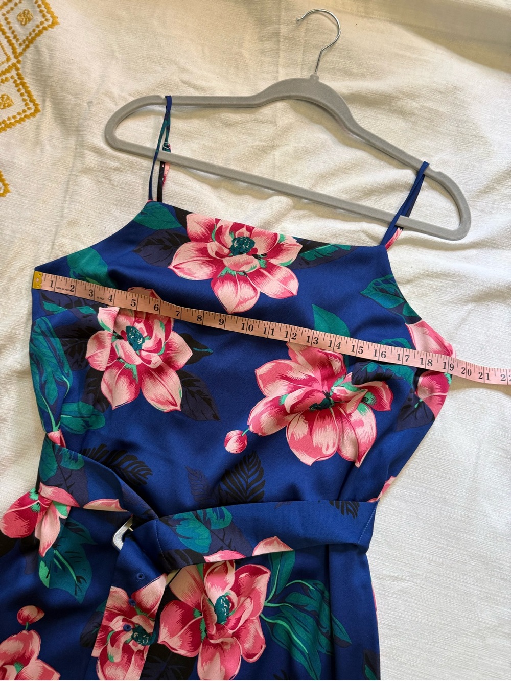 NWT Banana Republic Blue Maxi Dress with Pink Floral Print